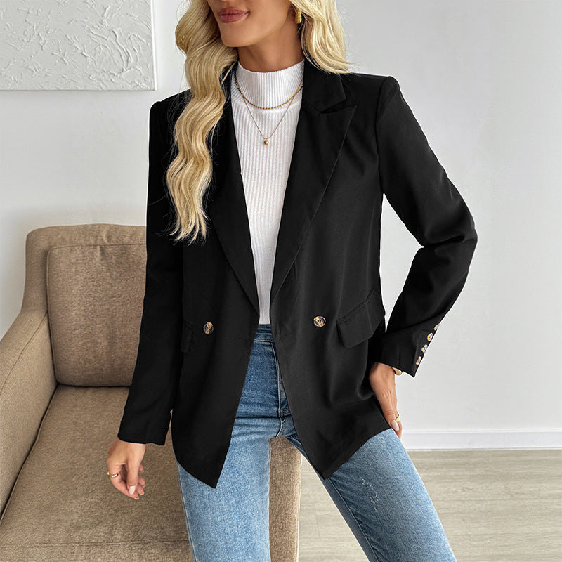 Women's Solid Color Fashion Concise Leisure Commute Suit Jacket