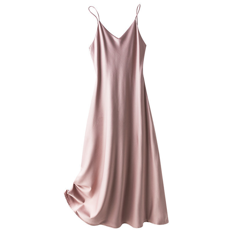 Women's Fashion Inner Solid Color Suspender Dress