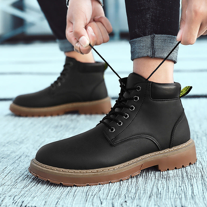 Men's high top Martin boots British style retro fashion