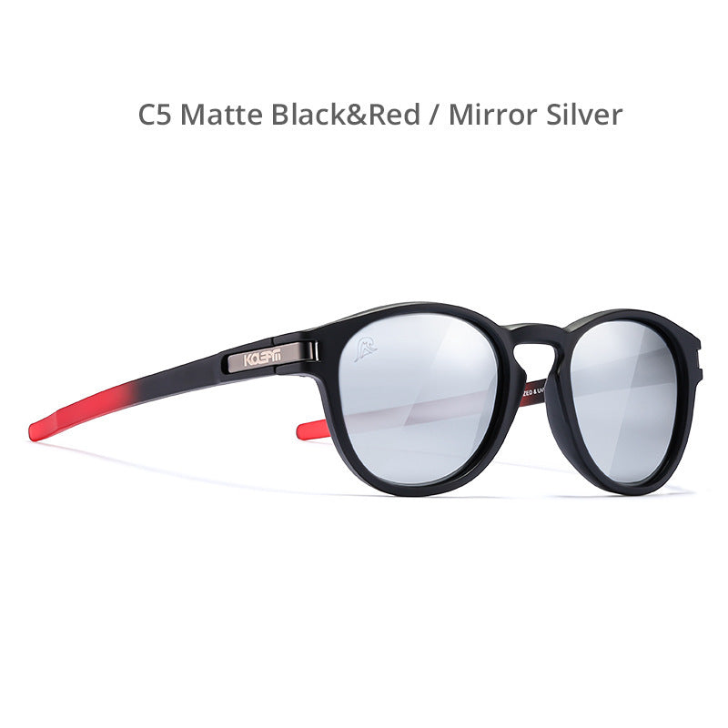 TR90 Sunglasses Polarized Round Leopard Print Casual