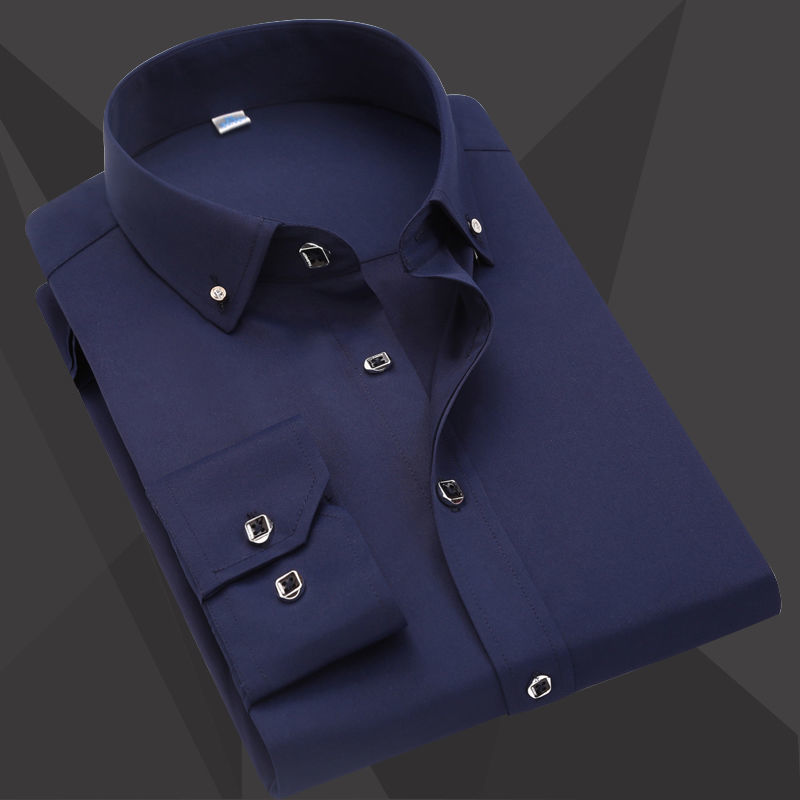 Men's Long Sleeve Shirt Loose Rhinestone Button Short Sleeve Shirt