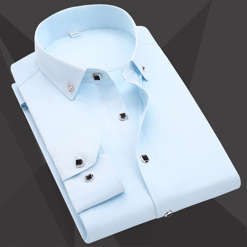 Men's Long Sleeve Shirt Loose Rhinestone Button Short Sleeve Shirt