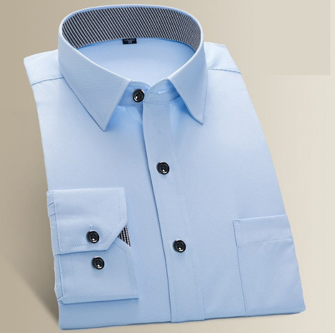 Shirt men's long sleeve youth business work casual dress dress business wear white slim shirt