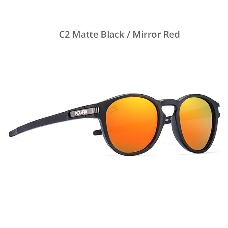 TR90 Sunglasses Polarized Round Leopard Print Casual