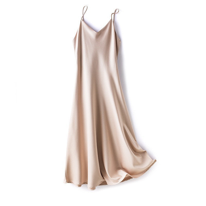 Women's Fashion Inner Solid Color Suspender Dress