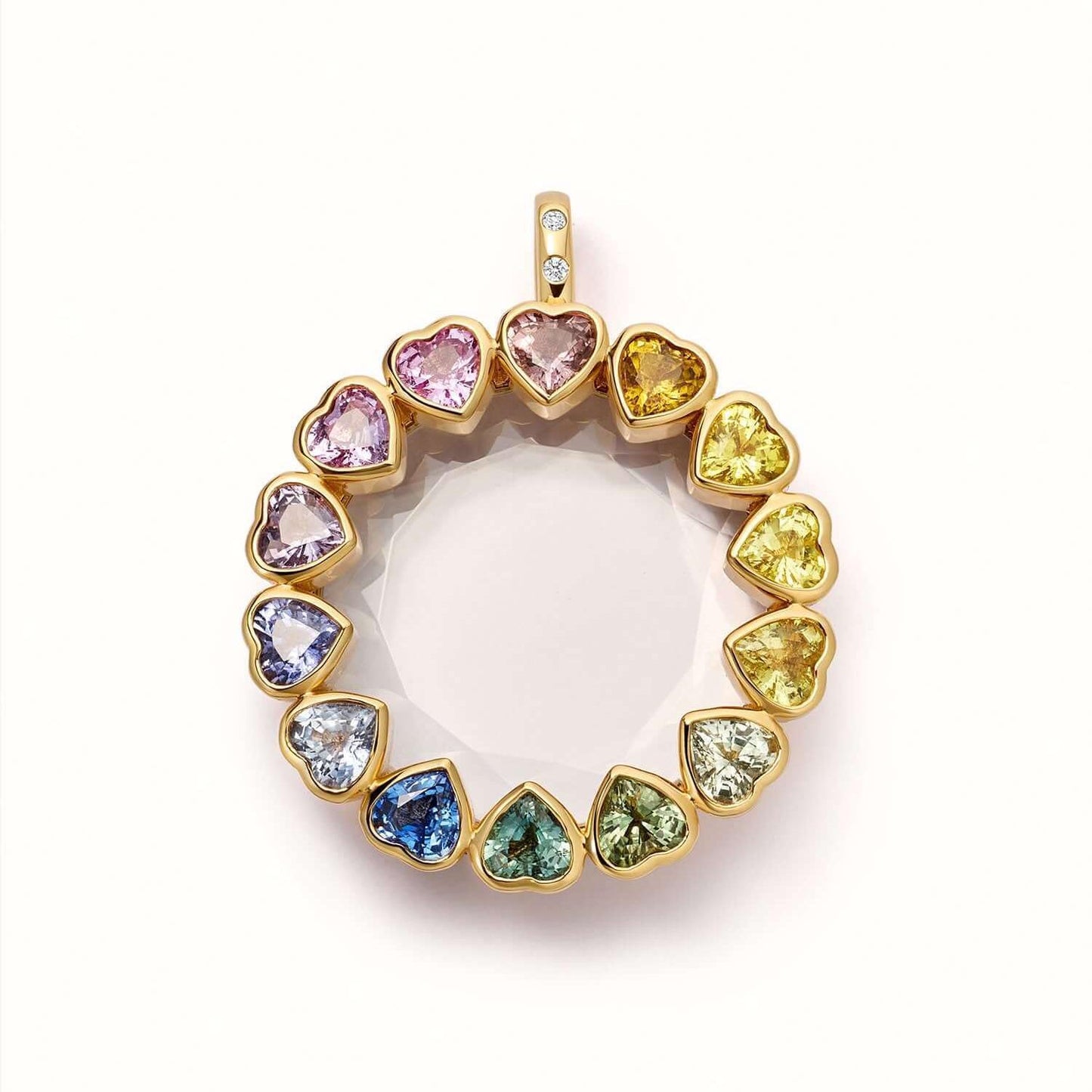 Ins Style Small Pendant Loving Heart Zircon Glass Box Necklace