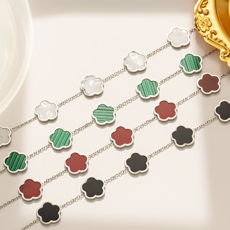 Parthenocissus Grass Flower Titanium Steel Bracelet