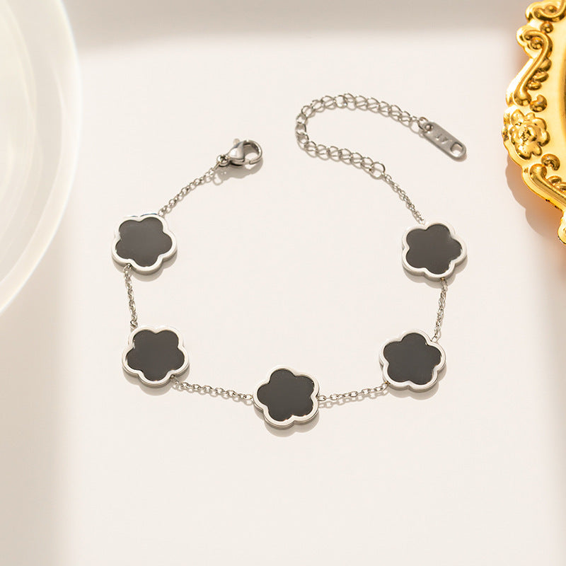 Parthenocissus Grass Flower Titanium Steel Bracelet