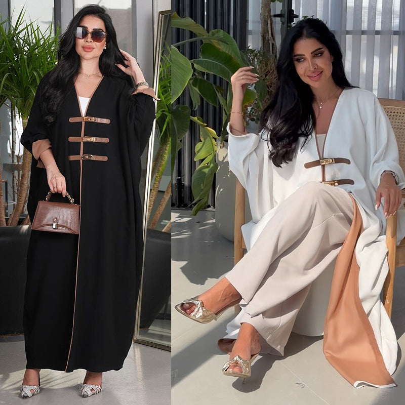 Women's Fashion Colorblock Robe Outer Cardigan