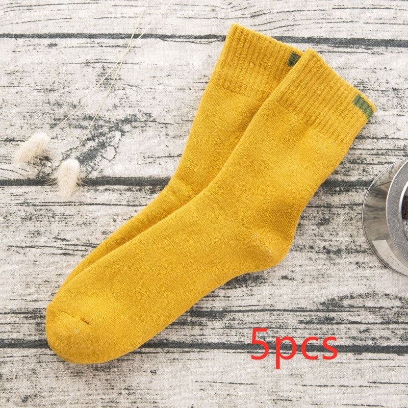 Men's Japanese and Korean pure color terry men's tube socks