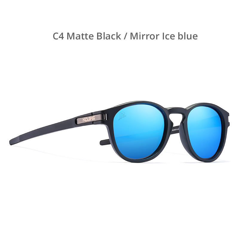 TR90 Sunglasses Polarized Round Leopard Print Casual