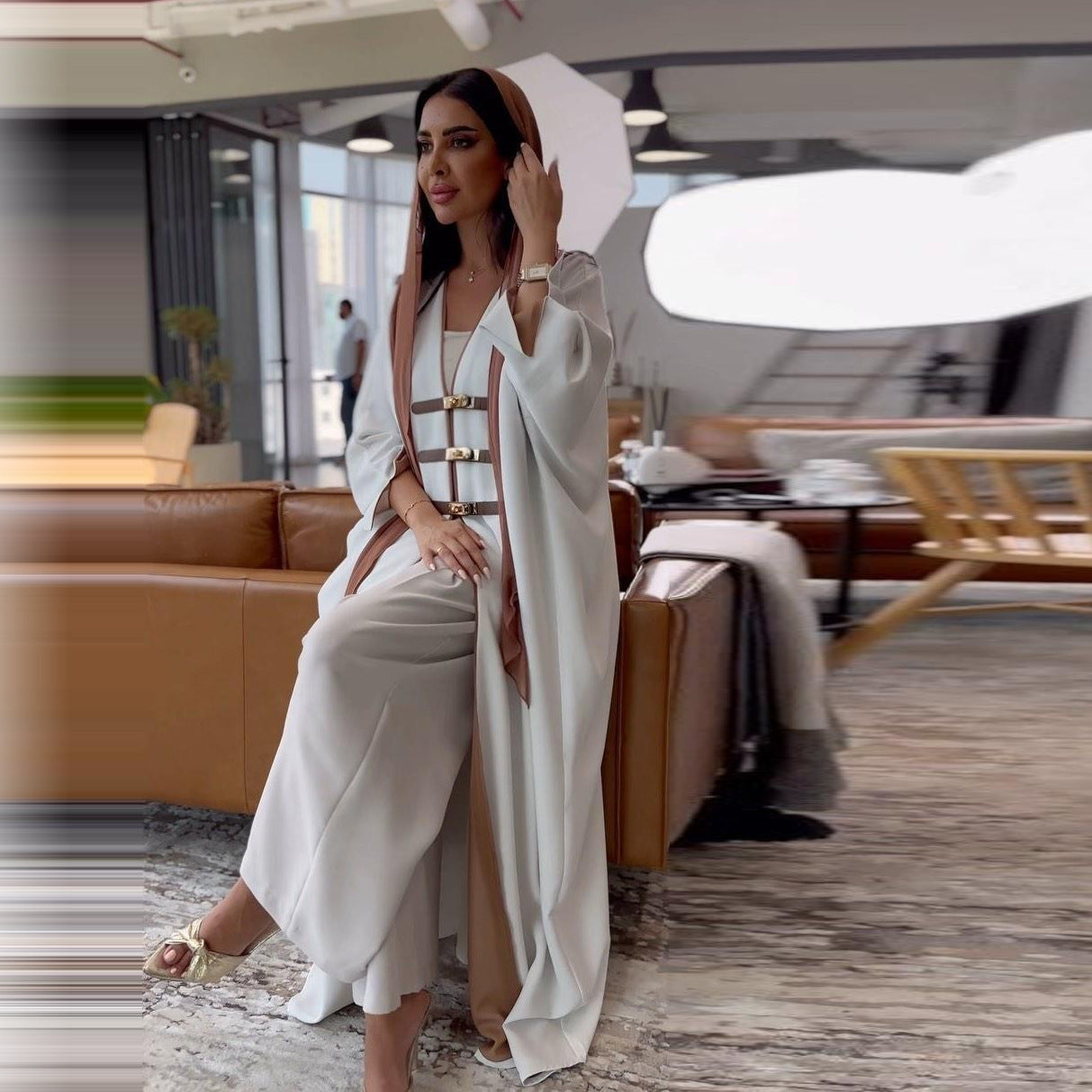 Women's Fashion Colorblock Robe Outer Cardigan