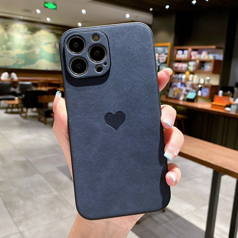 Solid Color Yangbuck Leather Phone Case