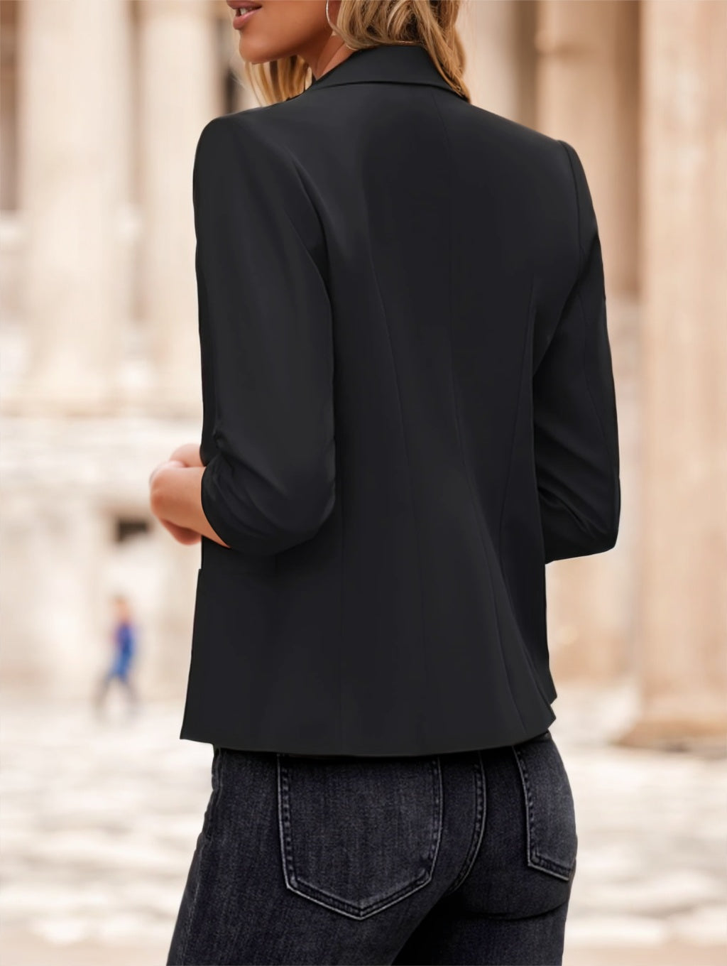 Women's Casual Blazer 3-4 Sleeve, Polyester, Machine Washable