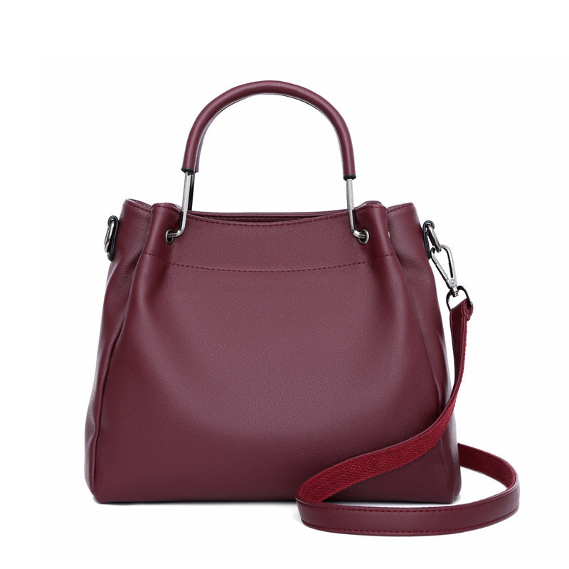 Leisure Soft Leather Bucket Bag Commuting To Work