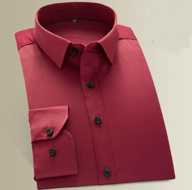 Shirt men's long sleeve youth business work casual dress dress business wear white slim shirt