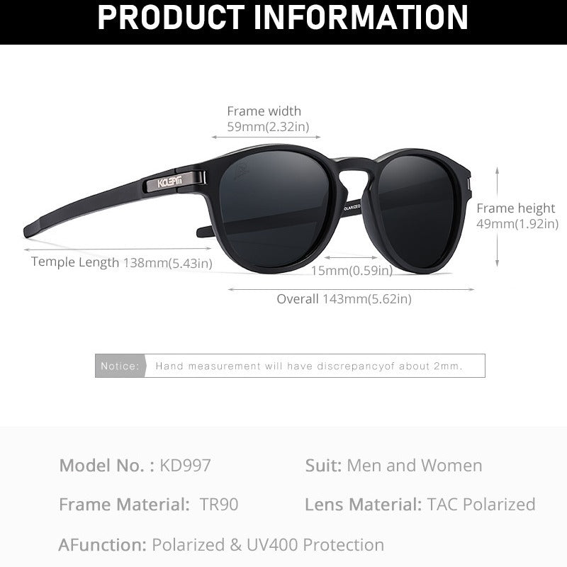 TR90 Sunglasses Polarized Round Leopard Print Casual