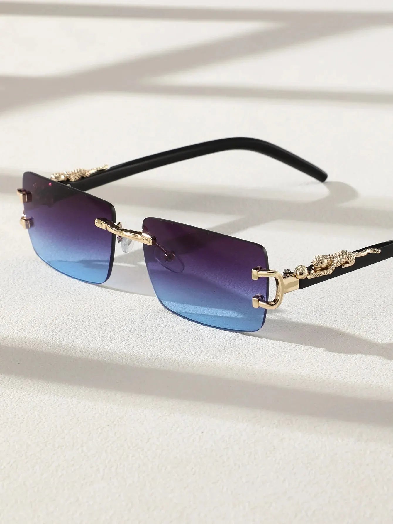 1/2 PCS Fashionable Trendy Frameless Rectangular Personalized Sunglasses For Daily Life
