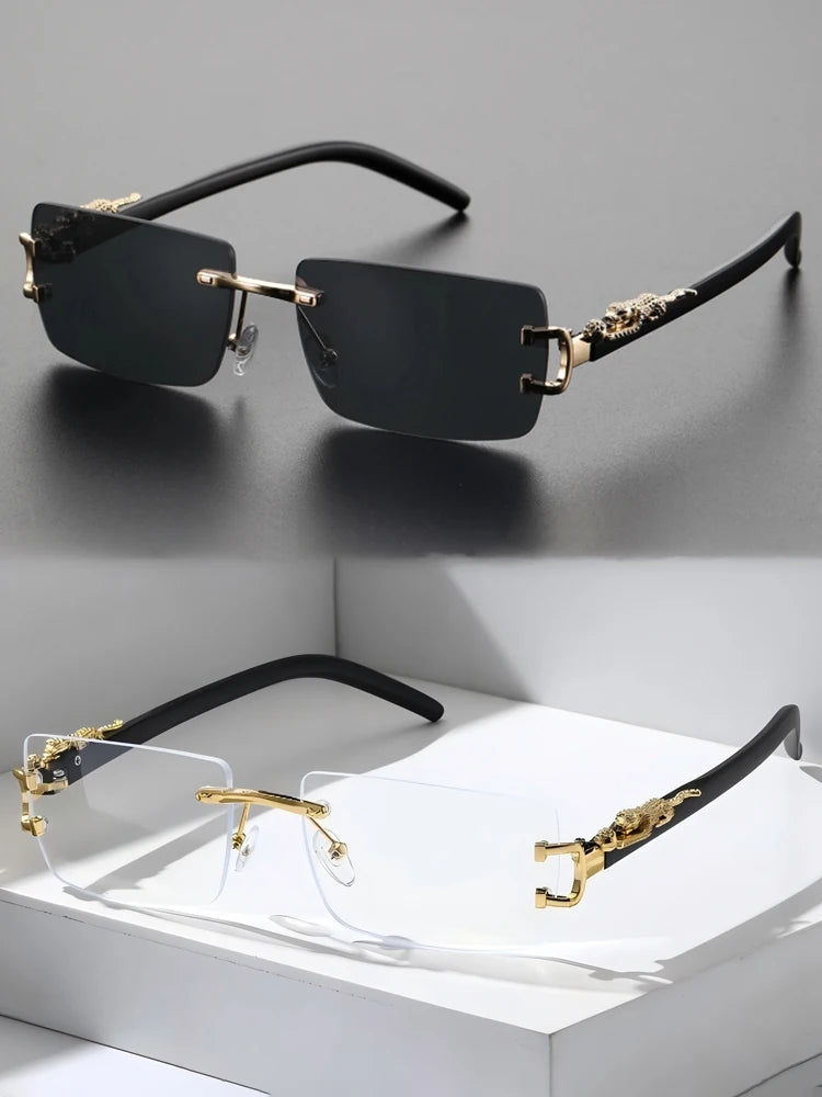 1/2 PCS Fashionable Trendy Frameless Rectangular Personalized Sunglasses For Daily Life