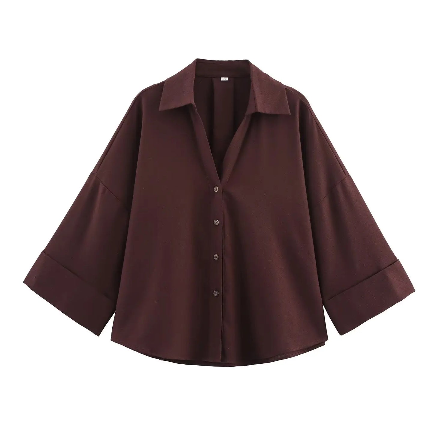 HipSeam Wide Sleeved Shirt Women Spring Asymmetric Hem Button Women's Shirts Simple Lady Johnny Collar Linen Shirts & Blouses