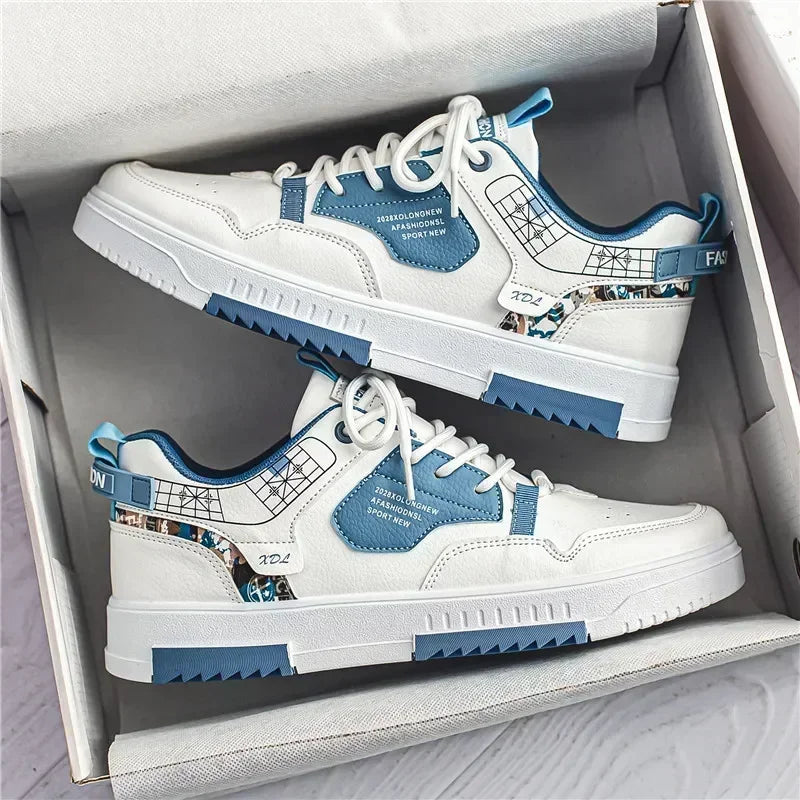 Men's shoes 2025 summer new breathable white shoes men's trendy and versatile thick soled sports board shoes trendy shoes