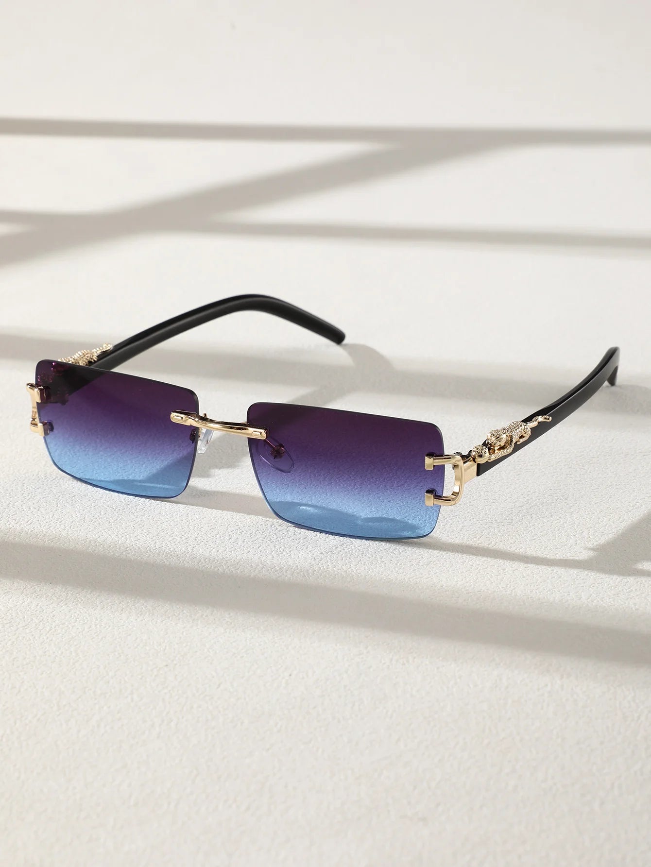 1/2 PCS Fashionable Trendy Frameless Rectangular Personalized Sunglasses For Daily Life