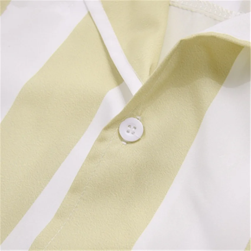 Men's striped casual shirt, summer beach casual loose-fitting short-sleeved shirt, summer daily commuting style travel shirt