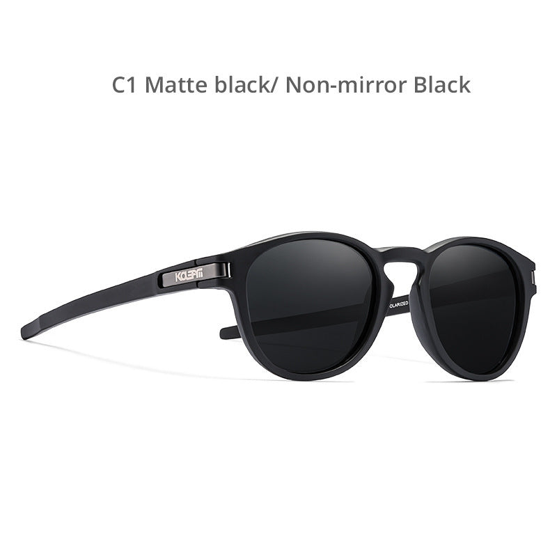 TR90 Sunglasses Polarized Round Leopard Print Casual