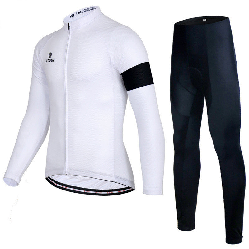 Fleece Cycling Jersey And Velvet Warm Autumn And Winter Trousers