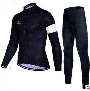 Fleece Cycling Jersey And Velvet Warm Autumn And Winter Trousers