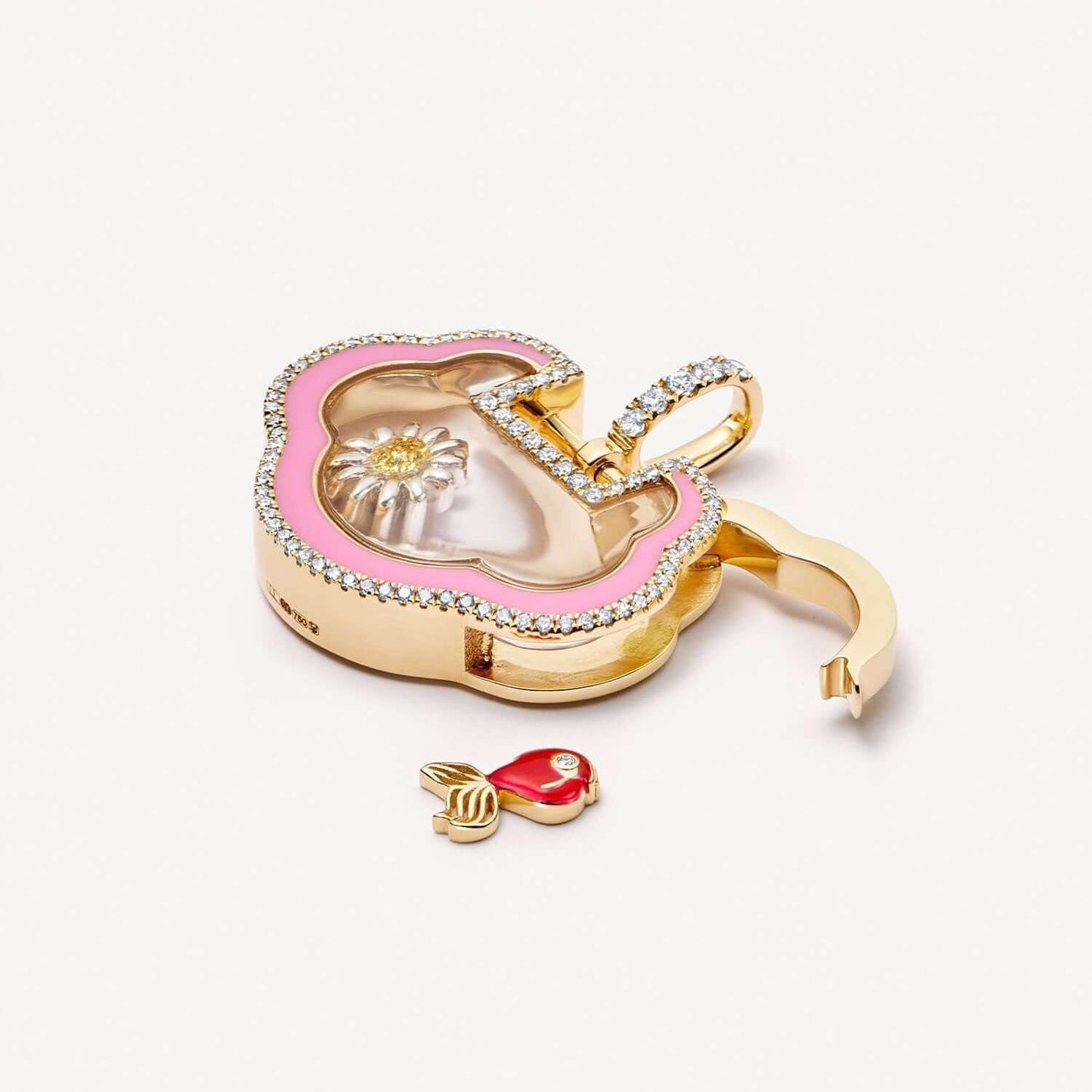 Ins Style Small Pendant Loving Heart Zircon Glass Box Necklace