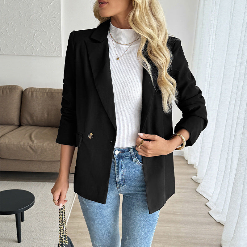 Women's Solid Color Fashion Concise Leisure Commute Suit Jacket
