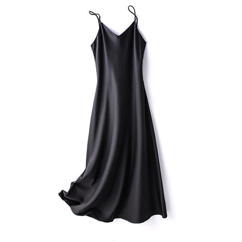 Women's Fashion Inner Solid Color Suspender Dress