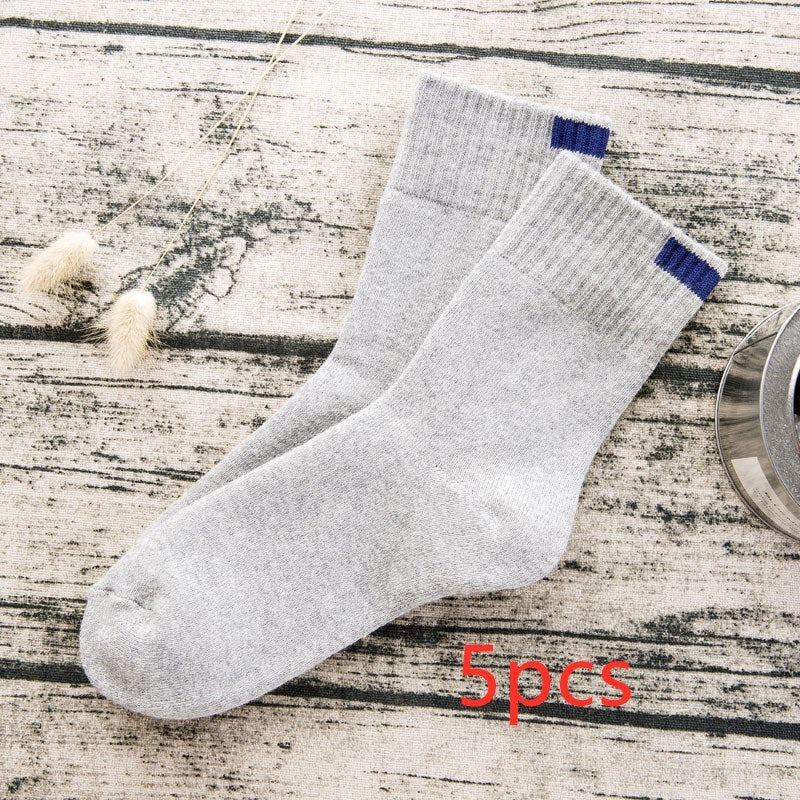Men's Japanese and Korean pure color terry men's tube socks