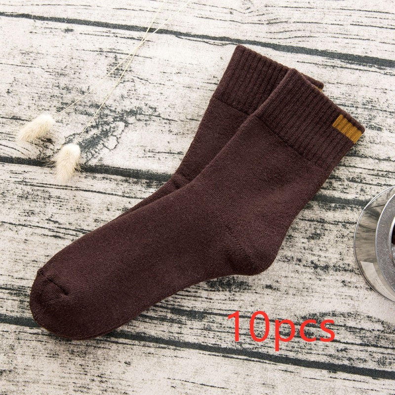 Men's Japanese and Korean pure color terry men's tube socks