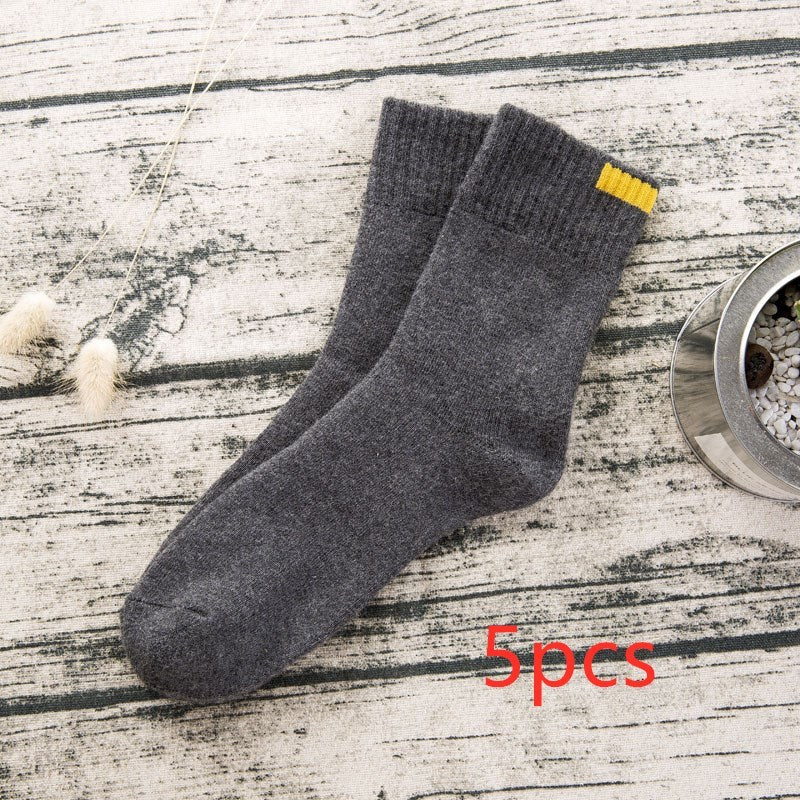 Men's Japanese and Korean pure color terry men's tube socks
