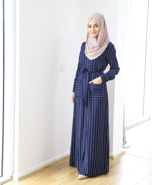 Euramerican minimalist striped dress