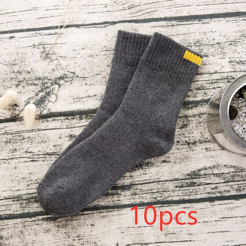 Men's Japanese and Korean pure color terry men's tube socks