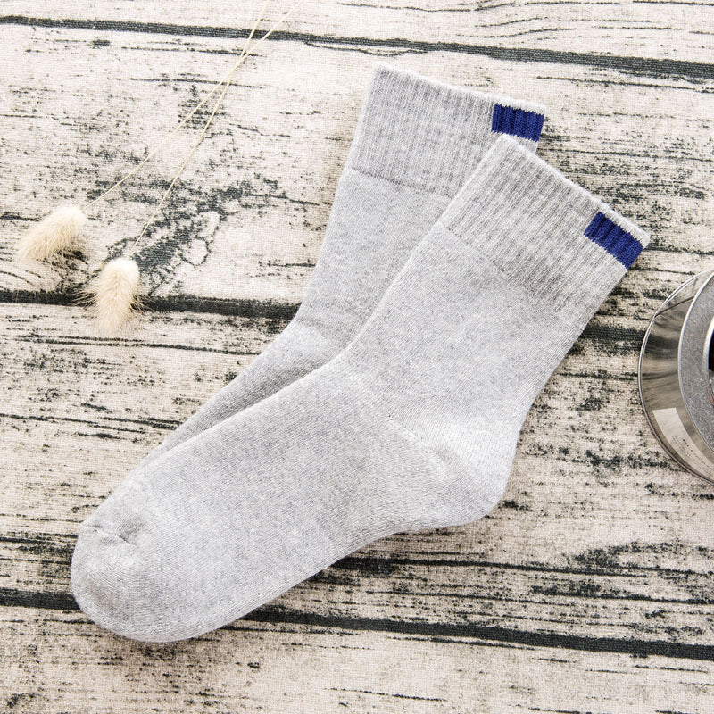 Men's Japanese and Korean pure color terry men's tube socks