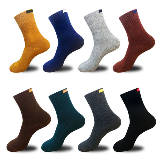 Men's Japanese and Korean pure color terry men's tube socks
