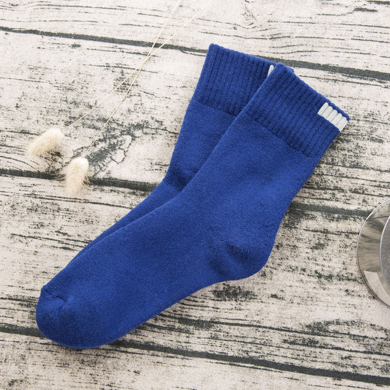 Men's Japanese and Korean pure color terry men's tube socks