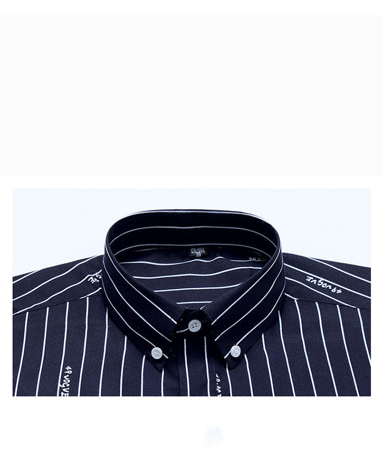Printed Youth Long-sleeved Thin Shirt Korean Style Casual Lining