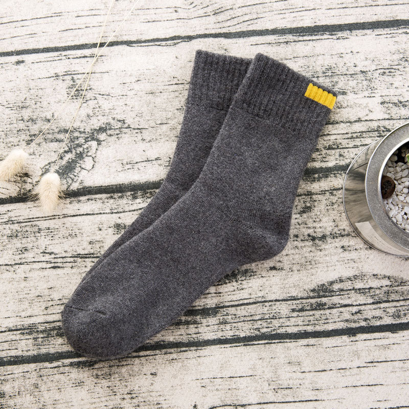 Men's Japanese and Korean pure color terry men's tube socks