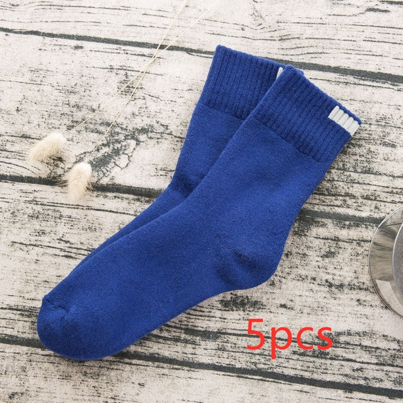 Men's Japanese and Korean pure color terry men's tube socks