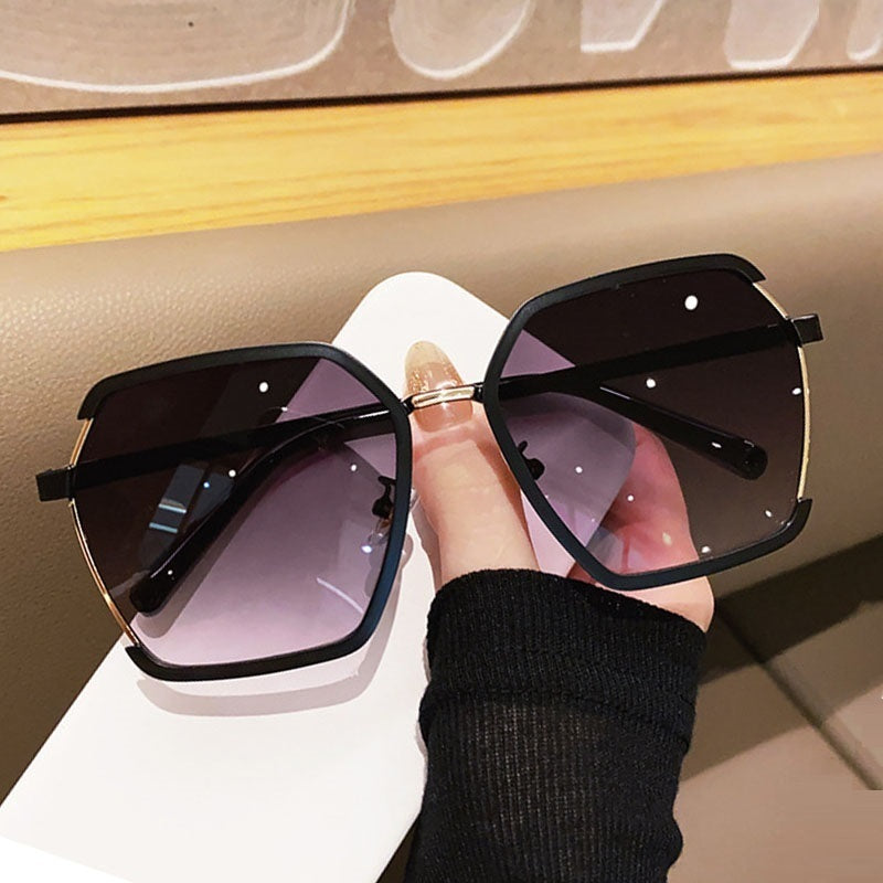 Metal Half Frame Women's Sunglasses Protect Against UV Rays