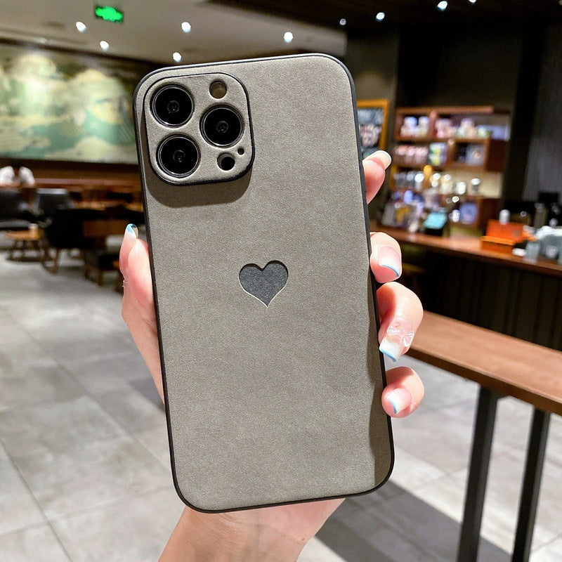 Solid Color Yangbuck Leather Phone Case