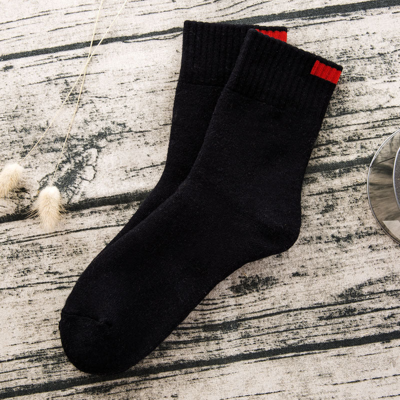 Men's Japanese and Korean pure color terry men's tube socks