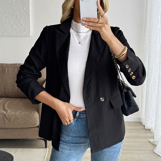 Women's Solid Color Fashion Concise Leisure Commute Suit Jacket