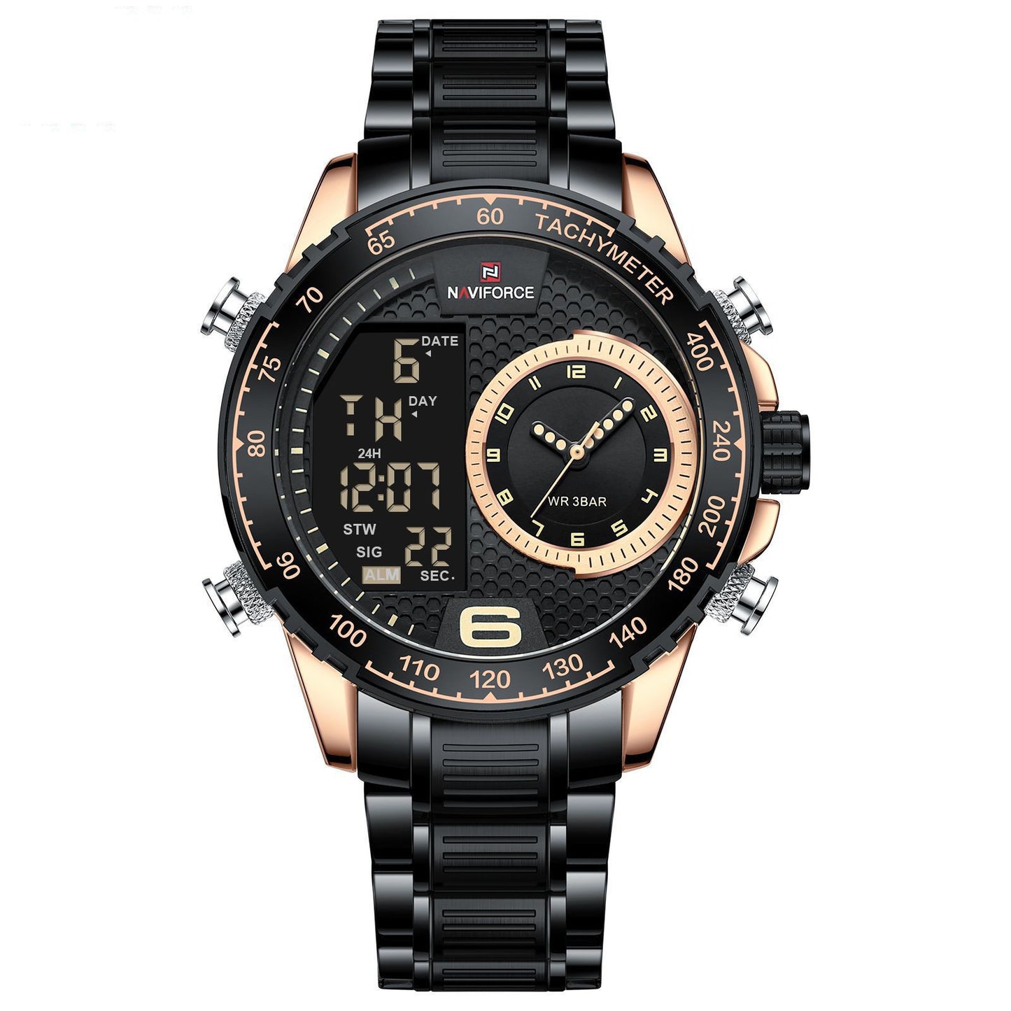 Watch Sports Electronic Steel Band Waterproof Quartz Watch