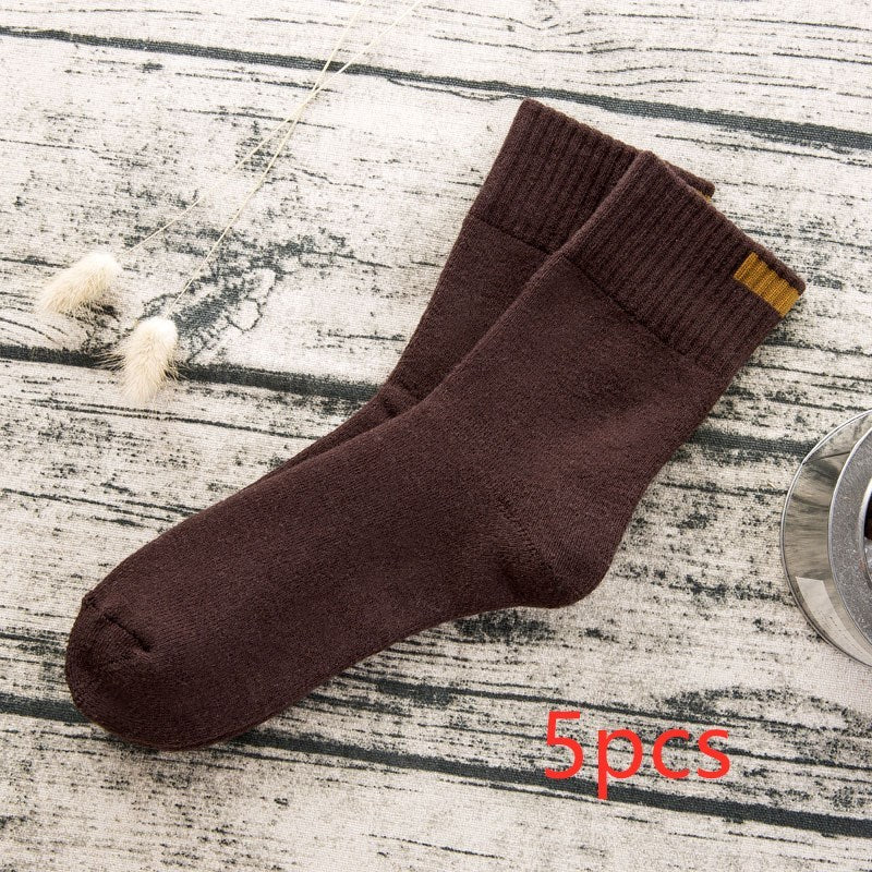 Men's Japanese and Korean pure color terry men's tube socks